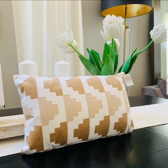 Geo embroidered toss pillow - Picture 1 of 5
